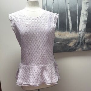 Banana Republic Lace Peplum Top - Light Purple
